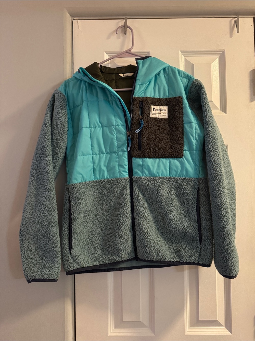cotopaxi Two-Tone Teal & Aqua Teddy Jacket